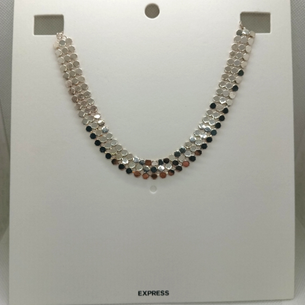 Express Mirrored Reflective Choker Necklace 